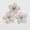 Brosa floare cu cuart roz 48mm