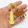 Breloc amuleta Feng Shui Pagoda cu 7 nivele si camila