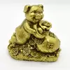 Statueta Feng Shui porc auriu din rasina 8,5cm, model 12