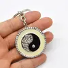 Breloc amuleta Feng Shui Yin Yang cu strasuri, model 1