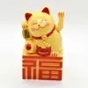 Pisica norocoasa Maneki Neko galbena cu ideograma 10cm