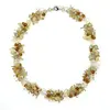 Colier handmade cu citrin, sticla si elemente metalice