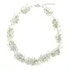 Colier handmade cu cristal de stanca, sticla si elemente metalice