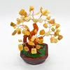 Copac in ghiveci cu pietre de calcit galben - 14cm