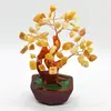 Copac in ghiveci cu pietre de calcit galben - 14cm