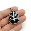 Pandantiv goldstone albastru picatura cu montura pomul vietii 35mm