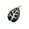 Pandantiv goldstone albastru picatura cu montura pomul vietii 35mm