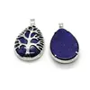 Pandantiv lapis lazuli picatura cu montura pomul vietii 35mm