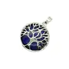 Pandantiv lapis lazuli rotund cu montura pomul vietii 27mm