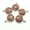 Pandantiv cuart orange rotund cu montura pomul vietii 27mm