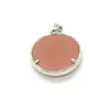Pandantiv cuart orange rotund cu montura pomul vietii 27mm