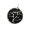 Pandantiv goldstone albastru rotund cu montura pomul vietii 45mm