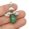 Pandantiv inger aventurin cu metal 32mm