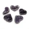 Pandantiv inima ametist druzy si marcasite - 40mm