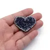 Pandantiv inima ametist druzy si marcasite - 40mm