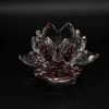 Floare de lotus Rosie din cristal de sticla - 8cm