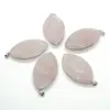 Pandantiv cuart roz fatetat cu montura argintie 55mm