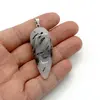 Pandantiv hexagonal din cuart turmalinat 50mm