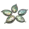 Pandantiv oval scoica abalone cu montura de marcasite