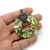 Pandantiv rotund din scoica abalone cu marcasite 50mm