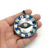 Pandantiv rotund sidef cu marcasite - cu ochi