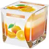 Lumanare parfumata Bispol in trei culori, pahar patrat - Orange