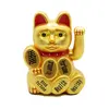 Pisica norocoasa Maneki Neko aurie cu mesaje 14cm