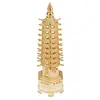 Statueta Feng Shui Pagoda cu 9 niveluri din metal, aurie - 13cm