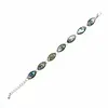 Bratara scoica abalone cu montura metal, oval - model 6