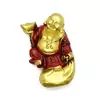 Magnet din rasina Buddha cu sac de bani si pepita 7cm