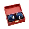 Set 2 bile pentru relaxare cu Yin Yang - Albastre, 42mm