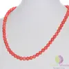 Colier coral roz sfere 6mm
