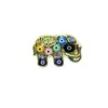 Brosa elefant cu ochi protectori colorati - auriu