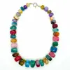 Colier agat multicolor rondele mari 55cm