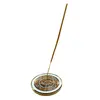 Suport lemn ardere betisoare parfumate rotund cu elefant, bleu - 8cm