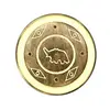 Suport lemn ardere betisoare parfumate rotund cu elefant, galben - 8cm