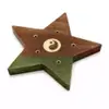 Suport lemn ardere betisoare parfumate, Stea cu Yin Yang - 10cm