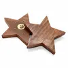 Suport lemn ardere betisoare parfumate, Stea cu Yin Yang - 10cm