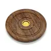 Suport lemn ardere betisoare si conuri parfumate, rotund gravat - 10cm