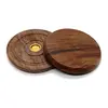 Suport lemn ardere betisoare si conuri parfumate, rotund gravat - 10cm