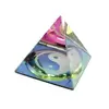 Piramida multicolor Feng Shui din sticla cu Yin Yang - mica
