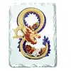 Placa Feng Shui din piatra Cifra 8 a prosperitatii cu Dragon si Sobolan - 19cm