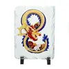 Placa Feng Shui din piatra Cifra 8 a prosperitatii cu Dragon si Sobolan - 19cm