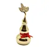 Statueta Feng Shui Wu Lou auriu cu frunza, mic - 8cm