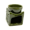 Vas aromaterapie din ceramica, Buddha verde 8,2cm
