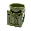 Vas aromaterapie din ceramica, Buddha verde 8,2cm
