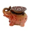 Vas aromaterapie din ceramica, elefant cu trompa ridicata, model 5