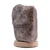 Veioza / Lampa de sare din Praid pe suport din lemn 1-2 Kg