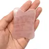 Piatra Gua Sha din Cuart roz pentru masaj - 8cm, model 2