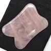 Piatra Gua Sha din Cuart roz pentru masaj - 8cm, model 2